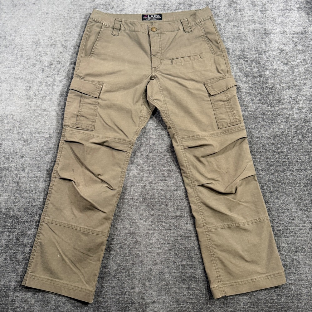 LA Police Gear Women Stretch Ops Tactical Pants Khaki Brown Ripstop Cargo 33x27